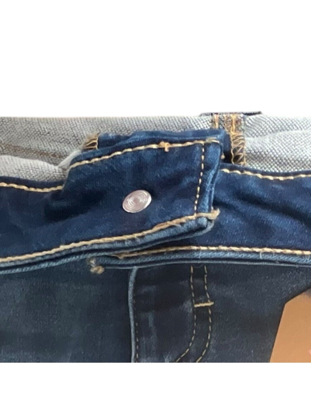 Hippie Girl Denim Shorts Kids NWT SZ. 8 Midi Blue Super Soft Stretch Adjustable - Picture 5 of 6